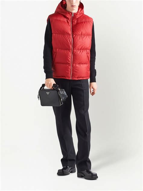 gilet pelle prada|prada down jackets.